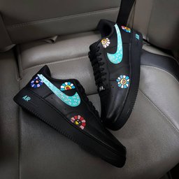 Flower Black Blue Purple Custom Air Force 1 - view 4