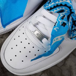 Extra Lace Blue Custom Air Force 1 - view 3