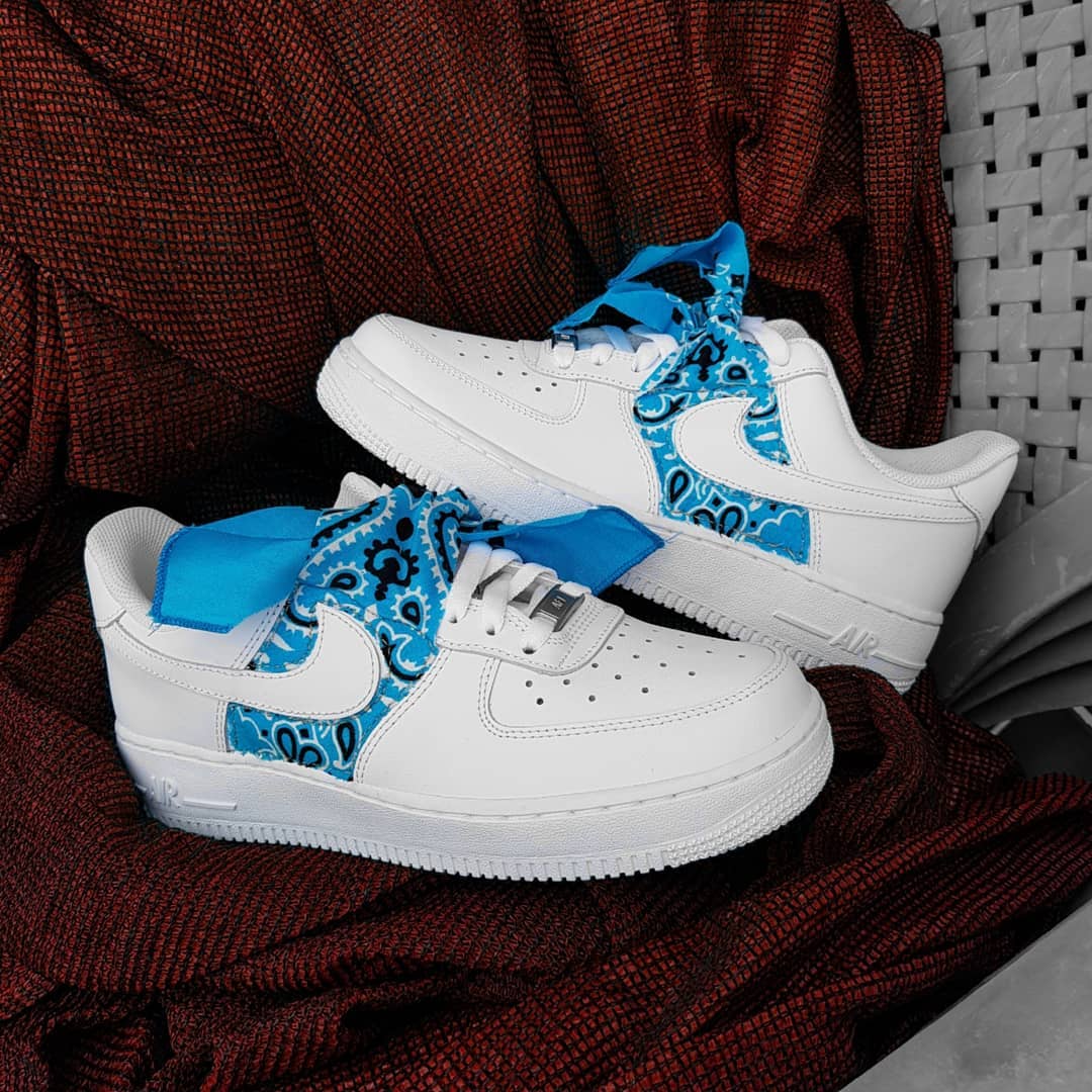 Extra Lace Blue Custom Air Force 1