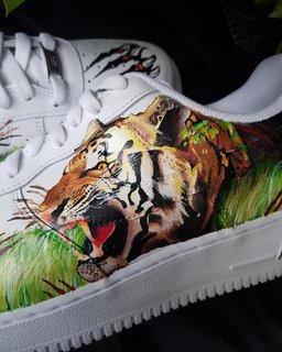 Tiger Grass Clawn Green Black Brown Custom Air Force 1 - view 2