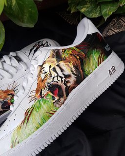Tiger Grass Clawn Green Black Brown Custom Air Force 1 - view 3