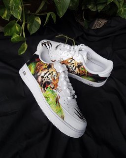 Tiger Grass Clawn Green Black Brown Custom Air Force 1 - view 7
