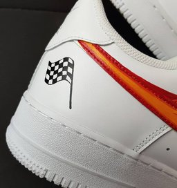Car Fire Swoosh Orange White  Custom Air Force 1 - view 3