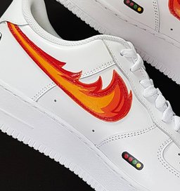 Car Fire Swoosh Orange White  Custom Air Force 1 - view 4