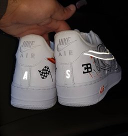 Car Fire Swoosh Orange White  Custom Air Force 1 - view 5