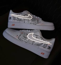 Car Fire Swoosh Orange White  Custom Air Force 1 - view 6