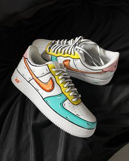 Orange Yellow Light Green Custom Air Force 1 - view 5