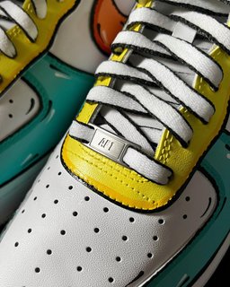Orange Yellow Light Green Custom Air Force 1 - view 4