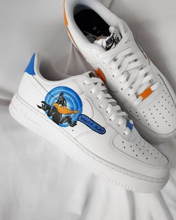 Cartoon Duck Rabbit Blue Orange Custom Air Force 1 - view 2