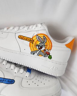 Cartoon Duck Rabbit Blue Orange Custom Air Force 1 - view 4