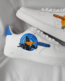 Cartoon Duck Rabbit Blue Orange Custom Air Force 1 - view 5