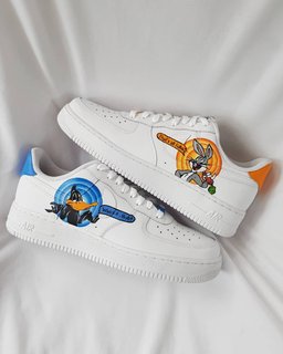 Cartoon Duck Rabbit Blue Orange Custom Air Force 1 - view 6
