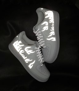 White Fire shine Custom Air Force 1 - view 2