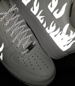 White Fire shine Custom Air Force 1 - view 3