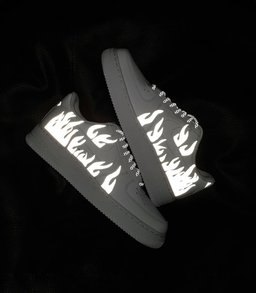White Fire shine Custom Air Force 1 - view 4