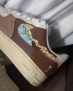 Khaki Brown Blue Custom Air Force 1 - view 2