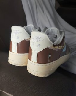 Khaki Brown Blue Custom Air Force 1 - view 4