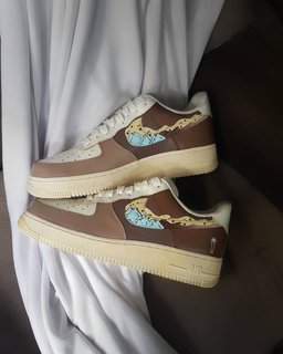 Khaki Brown Blue Custom Air Force 1 - view 3