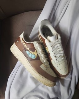 Khaki Brown Blue Custom Air Force 1 - view 5