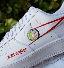 Food Sushi Chopstick Panda Red Black Custom Air Force 1 - view 2