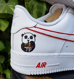 Food Sushi Chopstick Panda Red Black Custom Air Force 1 - view 3