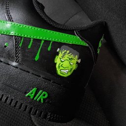 Green Black Money Monster Dripping Swoosh Custom Air Force 1 - view 2