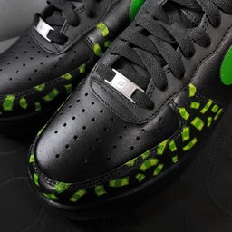 Green Black Money Monster Dripping Swoosh Custom Air Force 1 - view 3
