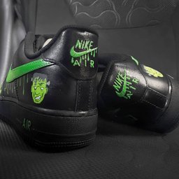 Green Black Money Monster Dripping Swoosh Custom Air Force 1 - view 4