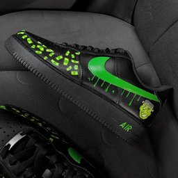 Green Black Money Monster Dripping Swoosh Custom Air Force 1 - view 5