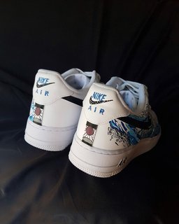 Sea Wave Blue Black Custom Air Force 1 - view 3