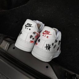 Ghost Black Red Custom Air Force 1 - view 4