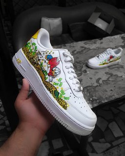 Cartoon Duck Gold Coin Red Green Custom Air Force 1 - view 2