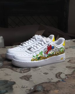 Cartoon Duck Gold Coin Red Green Custom Air Force 1 - view 4
