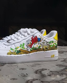 Cartoon Duck Gold Coin Red Green Custom Air Force 1 - view 5
