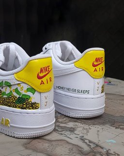 Cartoon Duck Gold Coin Red Green Custom Air Force 1 - view 6