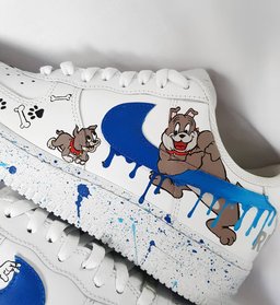 Cartoon Mouse Cat Dog Blue White Custom Air Force 1 - view 2
