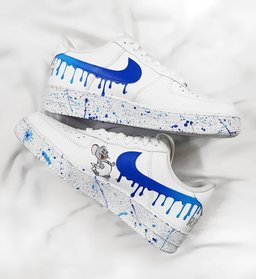 Cartoon Mouse Cat Dog Blue White Custom Air Force 1 - view 4