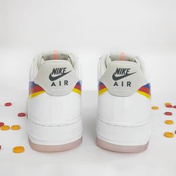 Yellow Blue Red Swoosh Custom Air Force 1 - view 2