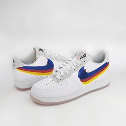 Yellow Blue Red Swoosh Custom Air Force 1 - view 3
