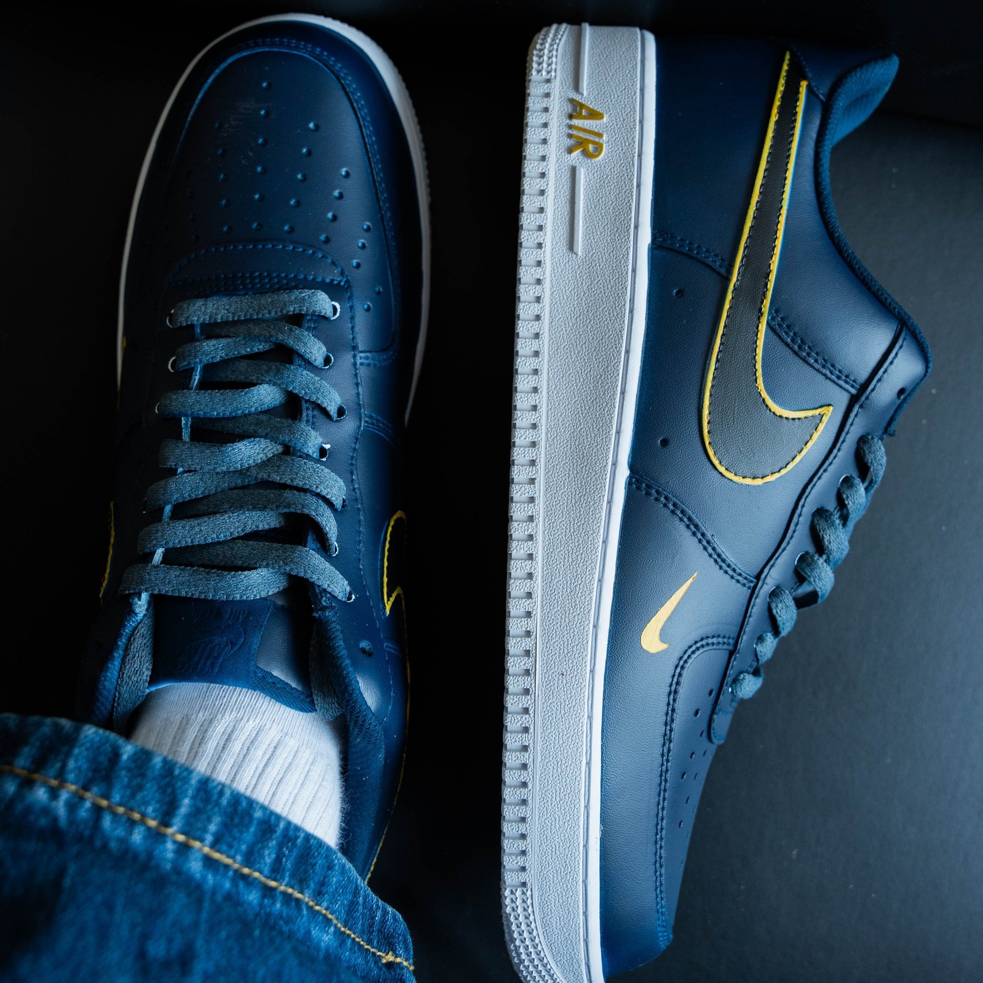 Gold Blue Black Custom Air Force 1