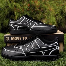 Black White Line Custom Air Force 1 - view 2