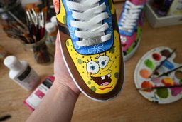 SpongeBoe Hand Drawn Doodles Cratoon Custom Air Force 1 - view 3