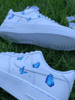 Blue Butterfly Art Custom Air Force 1 - view 2