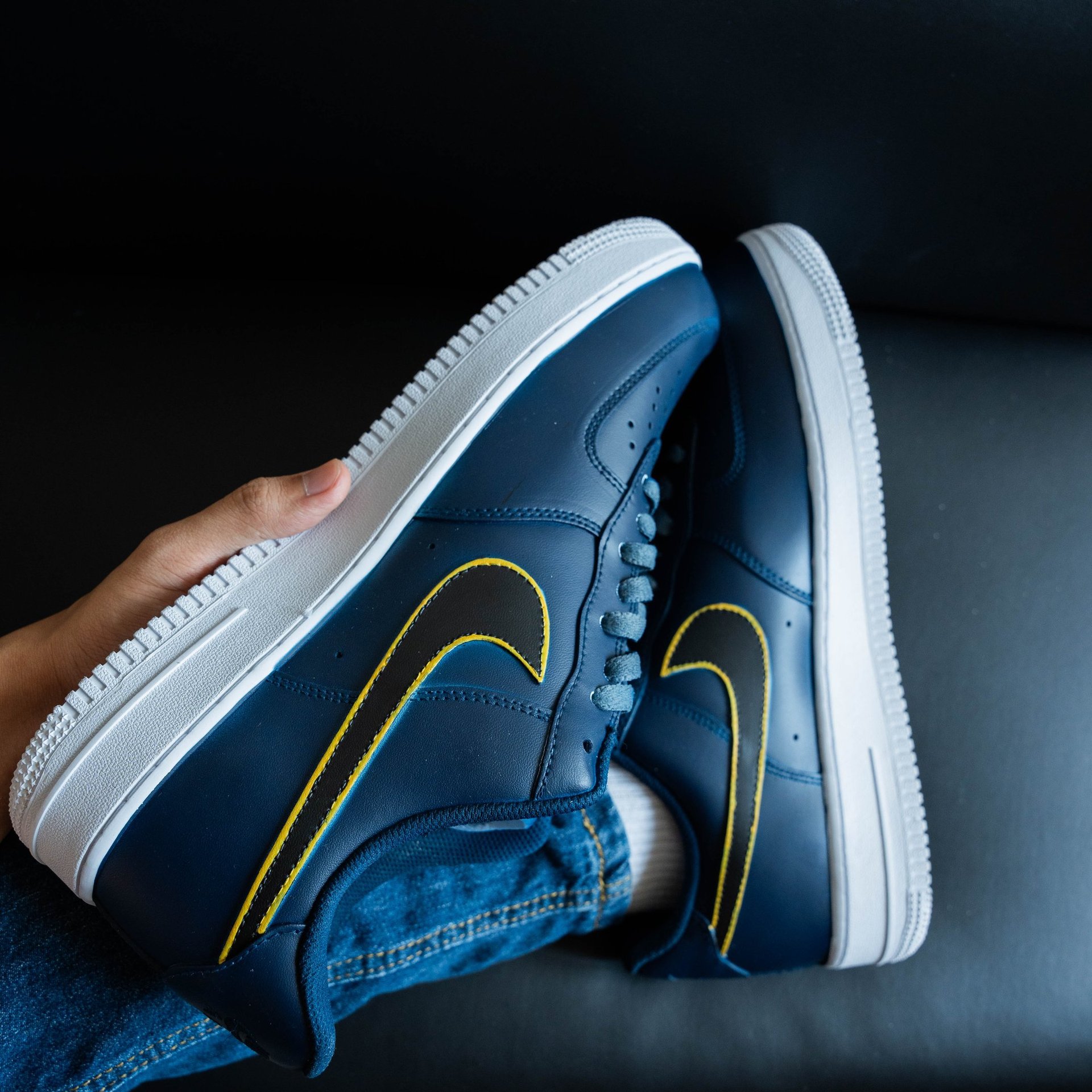 Gold Black Blue Custom Air Force 1