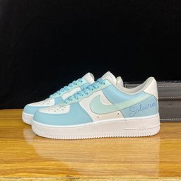 Baby Blue Lettering Custom Air Force 1 - view 2