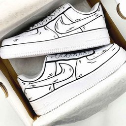 Black White Art Graffiti Custom Air Force 1
