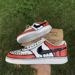 Black Red Graffiti Custom Air Force 1 - view 2