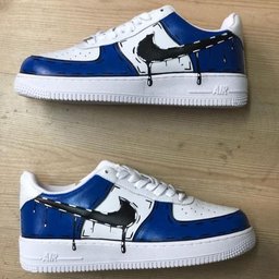 Deep Blue Drip Graffiti Custom Air Force 1 - view 2