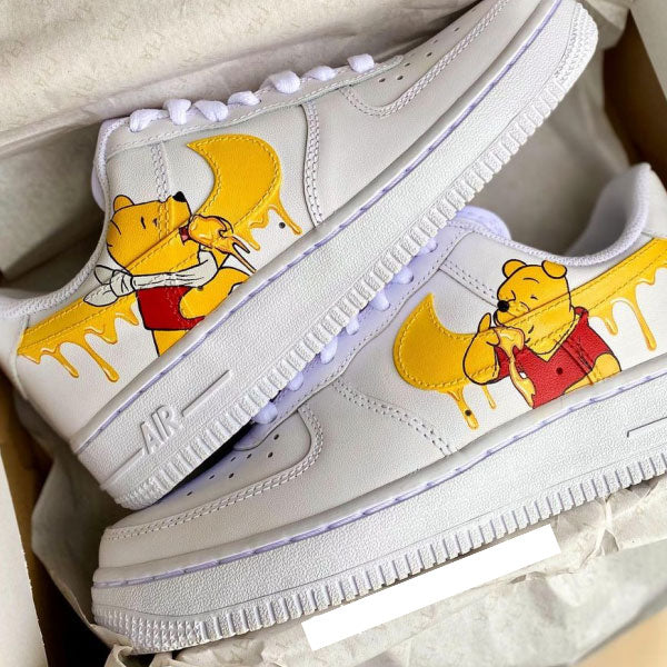 Sweet Winnie The Pooh Yellow Custom Air Force 1