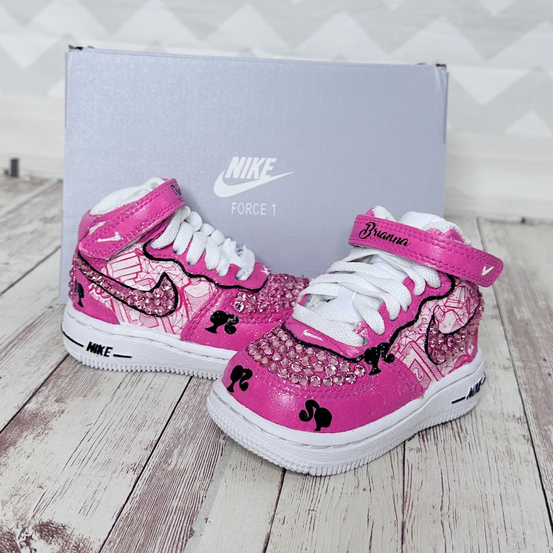 Barbie Pink Princess Swarovski Custom Air Force 1